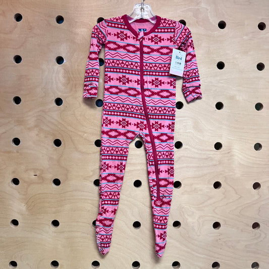 Pink/Red Aztec Print Bamboo Footies
