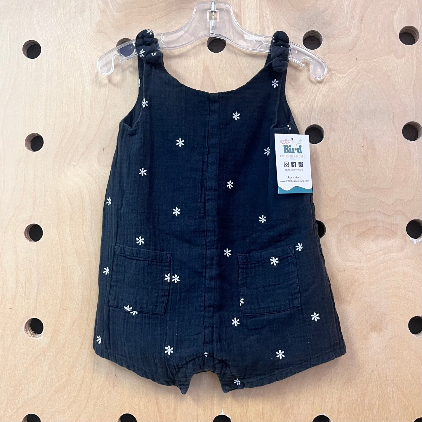 Black Gauze Floral Romper