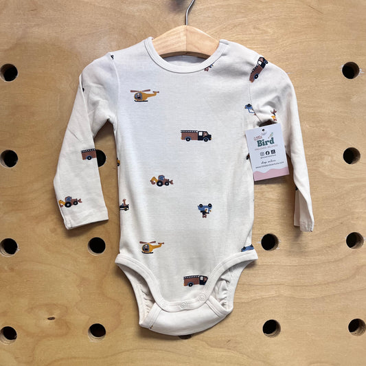 White Cotton Vehicles Bodysuit NEW!!