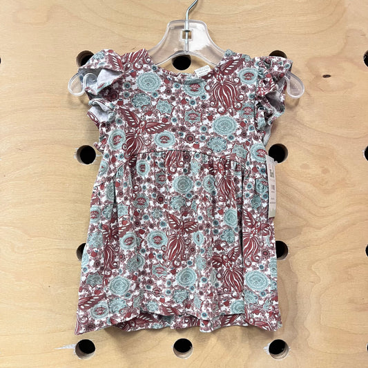 Brown/Mint Floral Birds Bamboo Dress