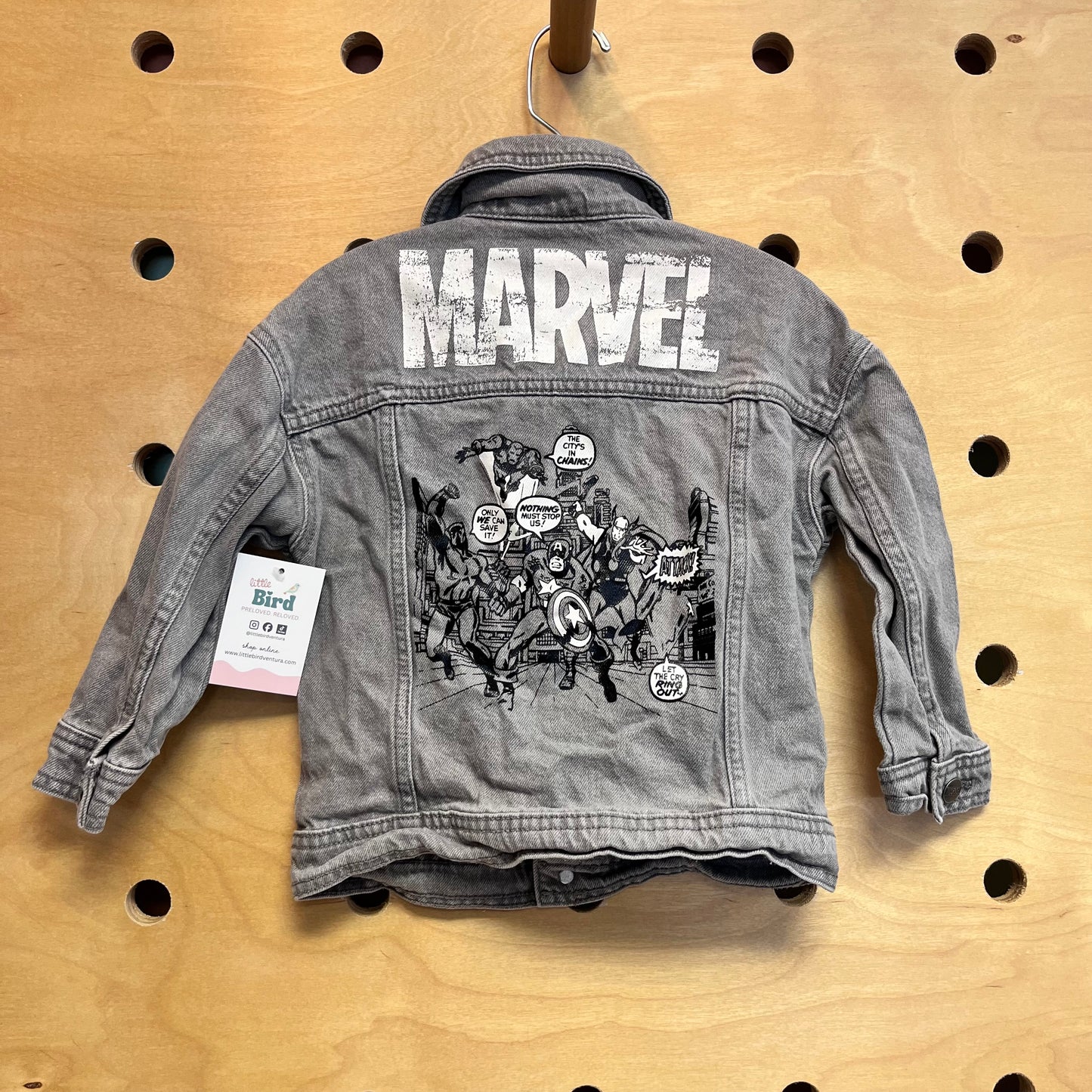 Grey Marvel Denim Jacket