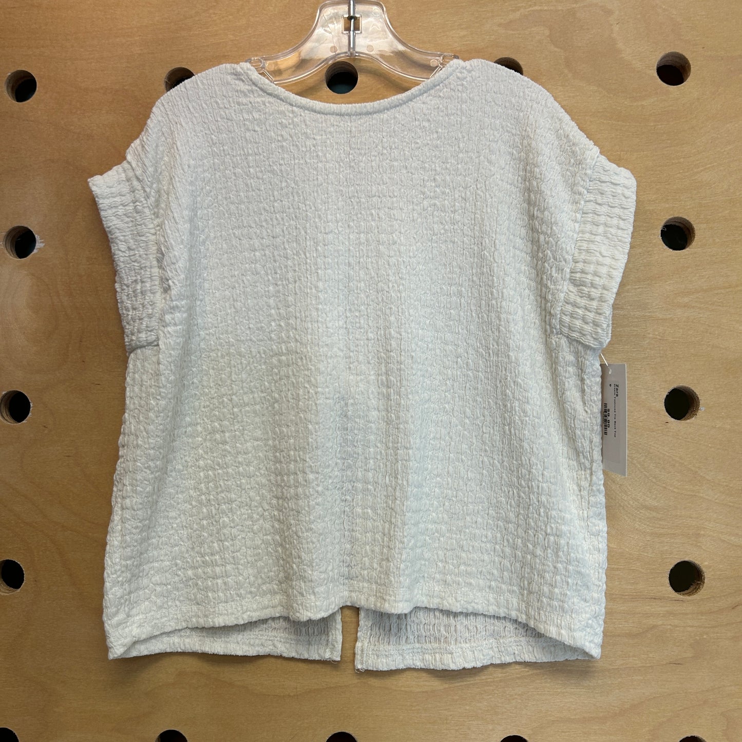 Cream Textured Tie Back Top