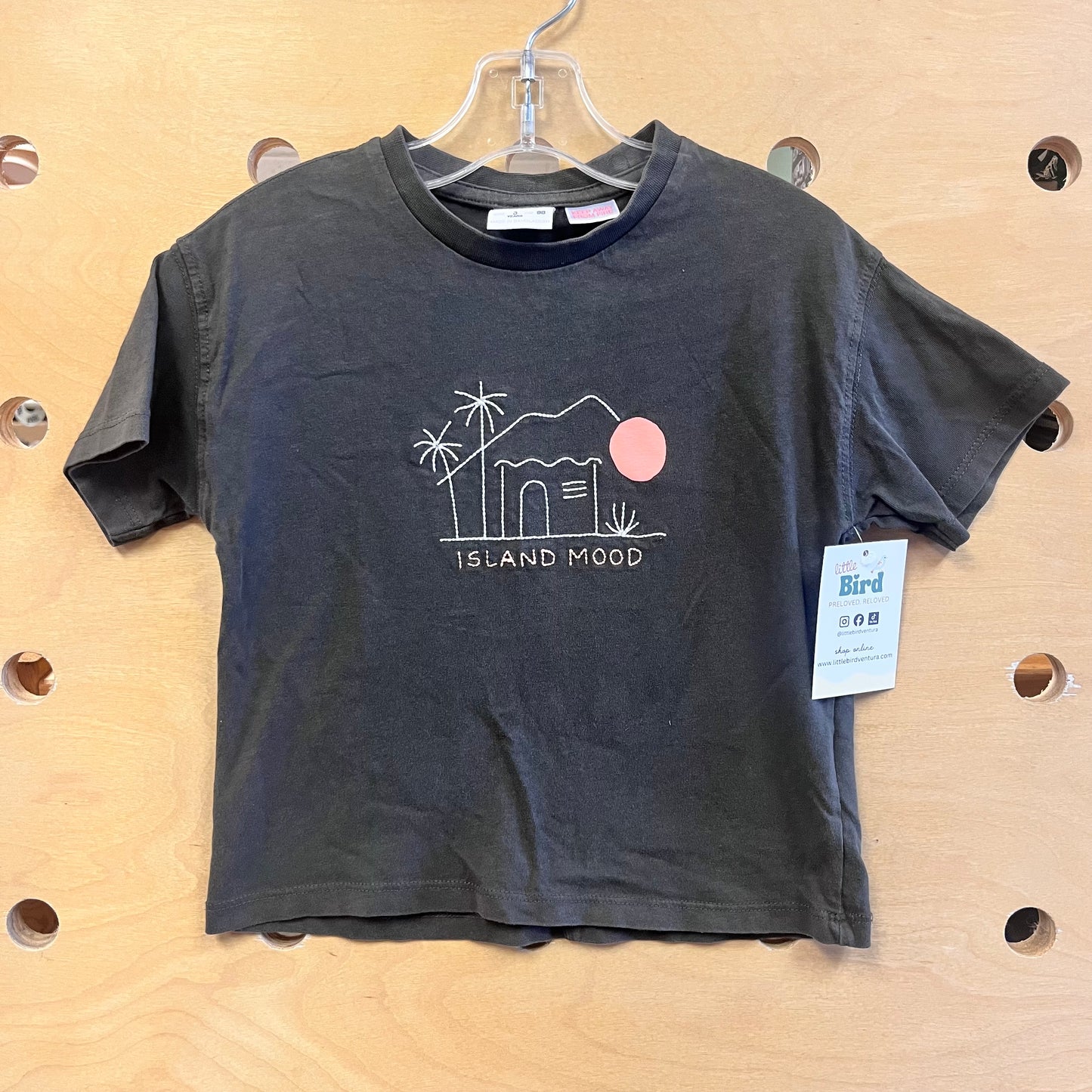 Grey Island Mood Embroidered Tee
