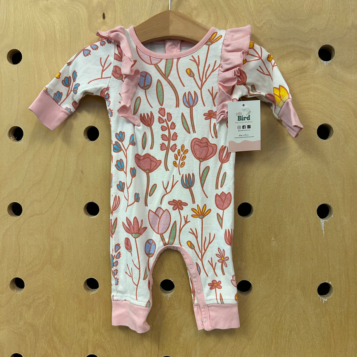 Pink Organic Floral Romper