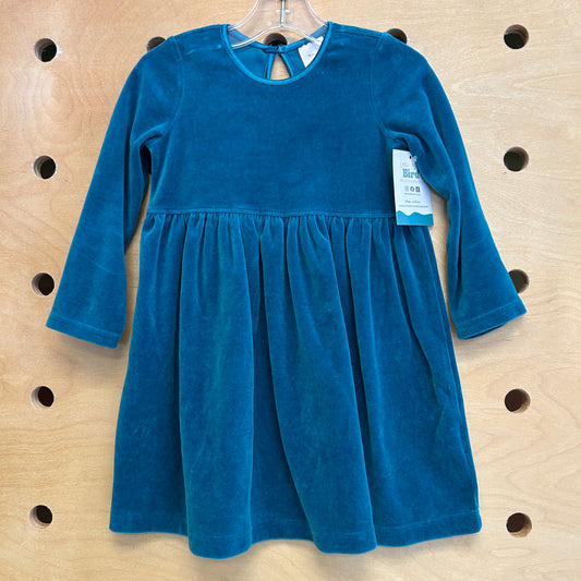 Teal Velour Dress
