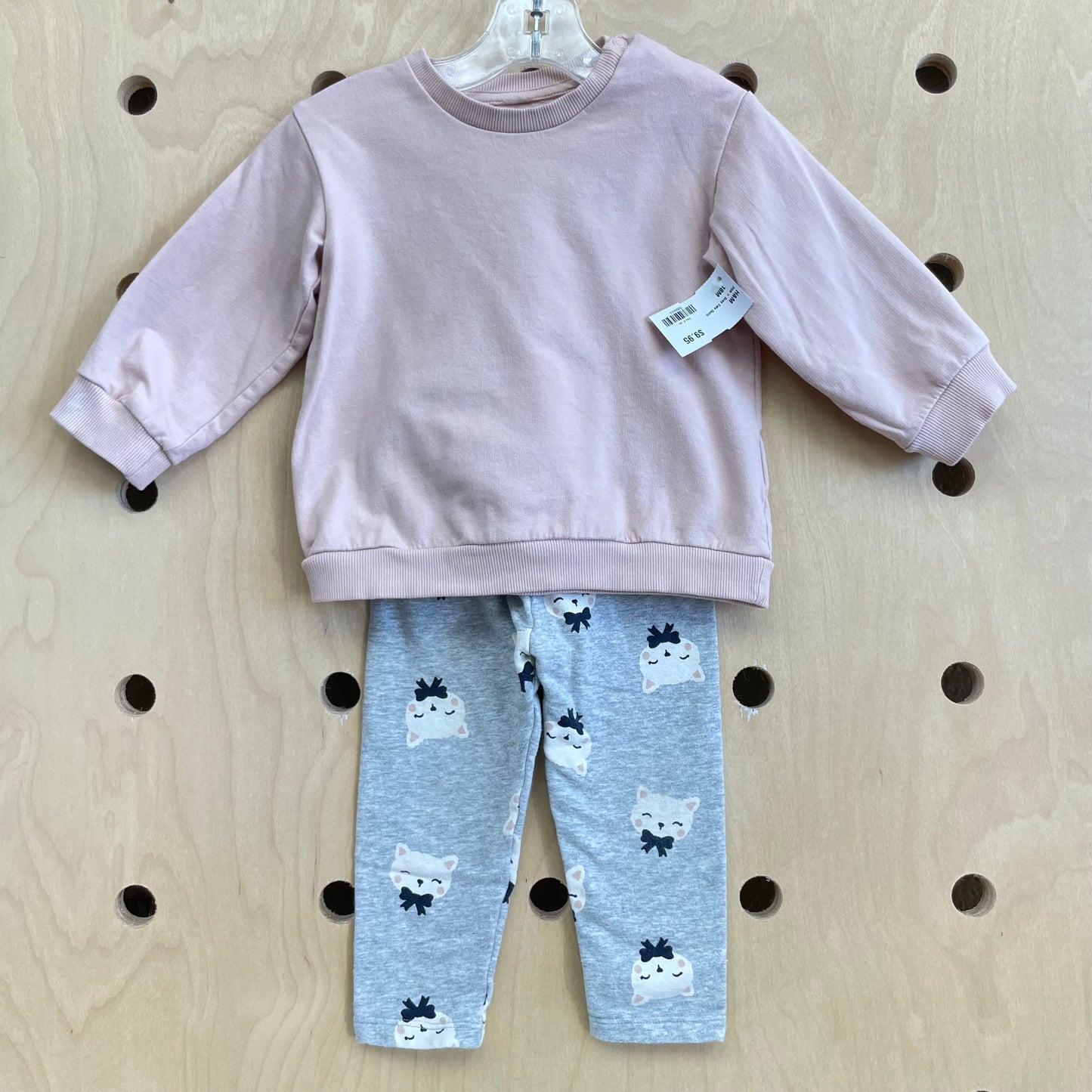 Pink + Grey Cats Outfit