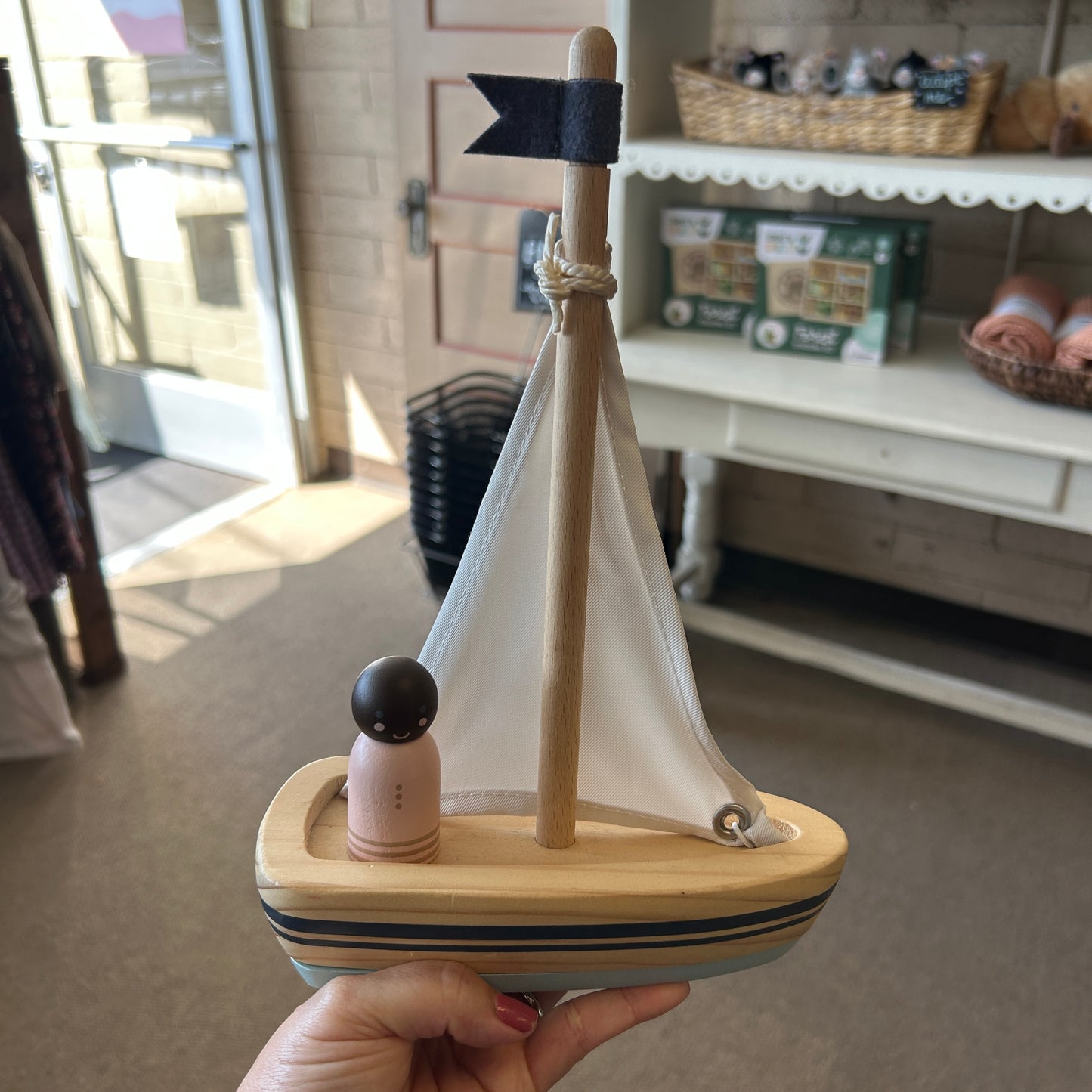 Nautical Wood Sailboat Toy