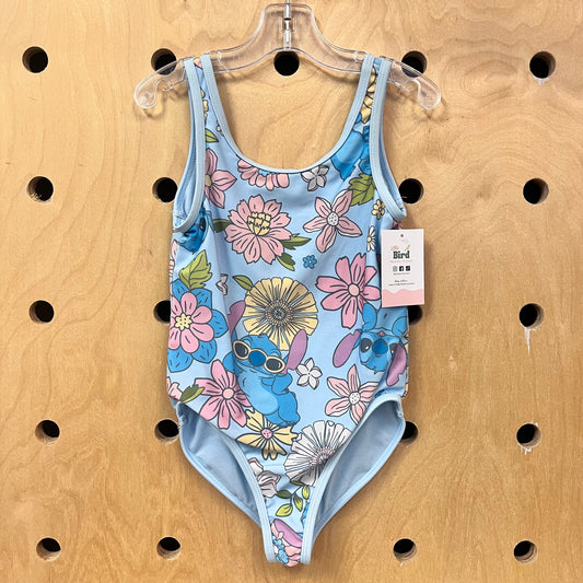 Blue Floral Stitch Swimsuit