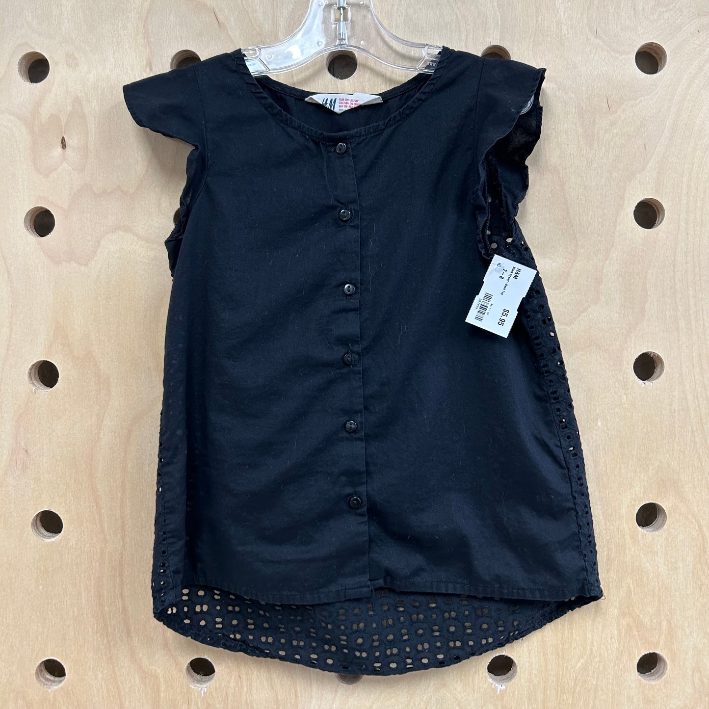 Black Eyelet-Back Top