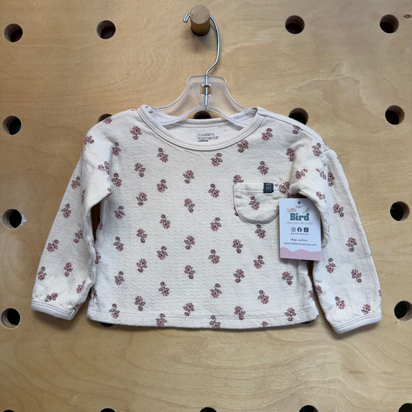 Organic Cream/Pink Floral LS