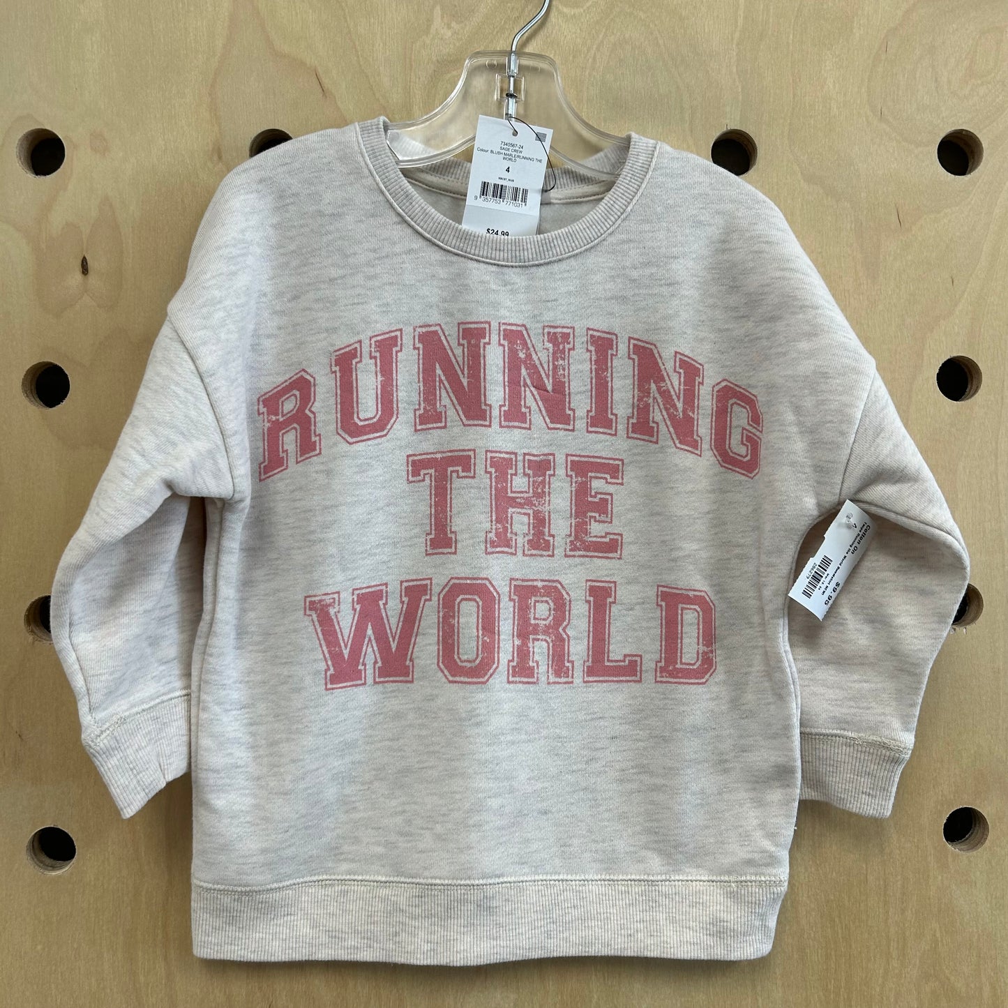 Taupe Running the World Sweatshirt NEW!
