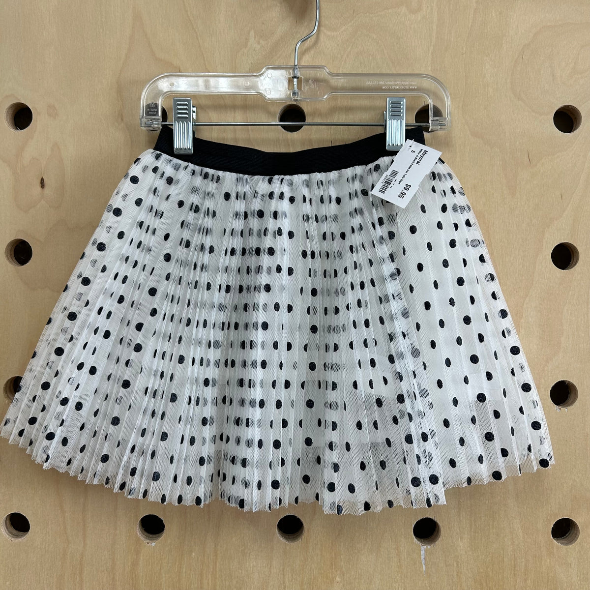 White & Black Polka Dot Tulle Skirt