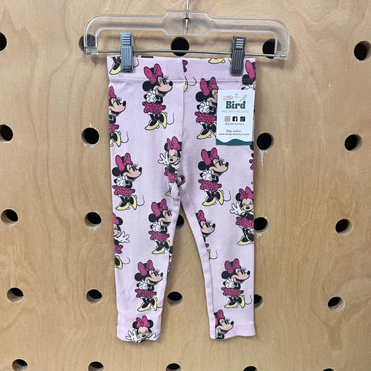 Pink Ribbed Minnie Leggings