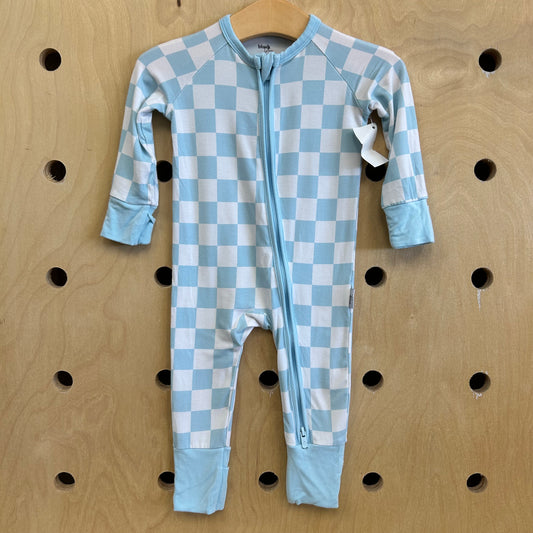 Bamboo Blue + White Checkered Zippy