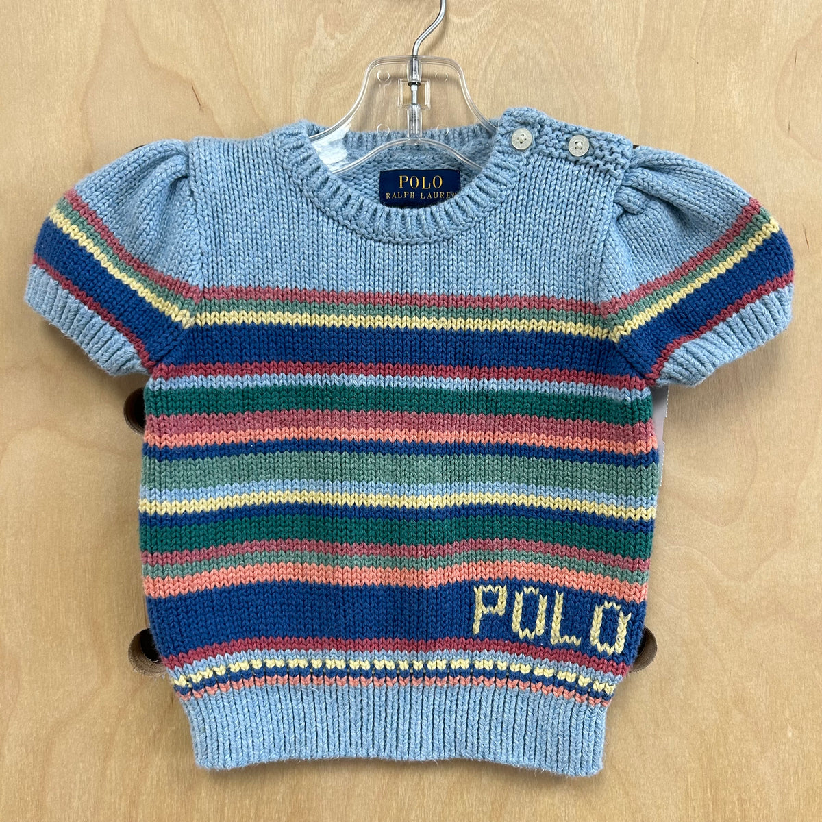 Blue Striped Knit Sweater Top