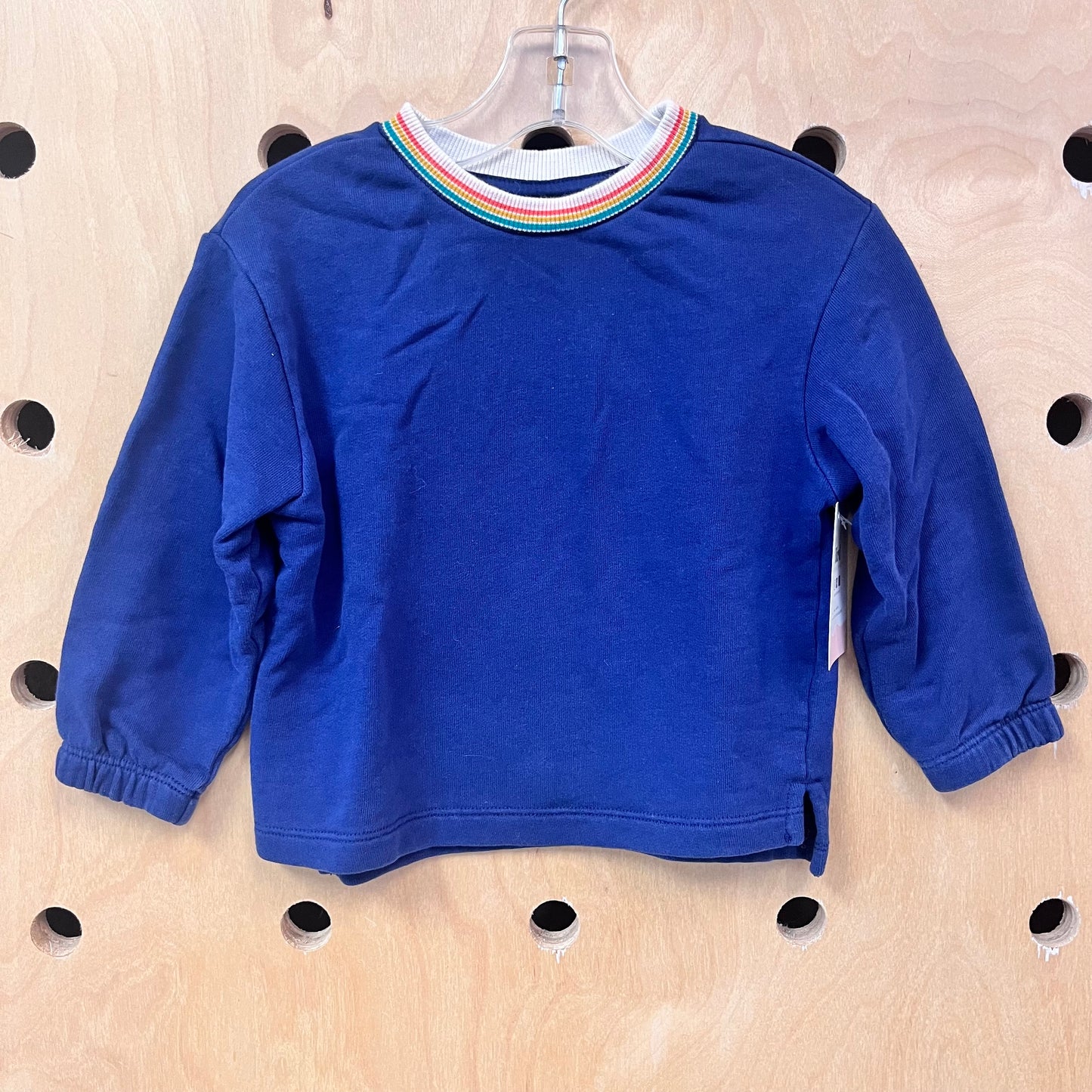 Blue Rainbow Collar French Terry Pullover