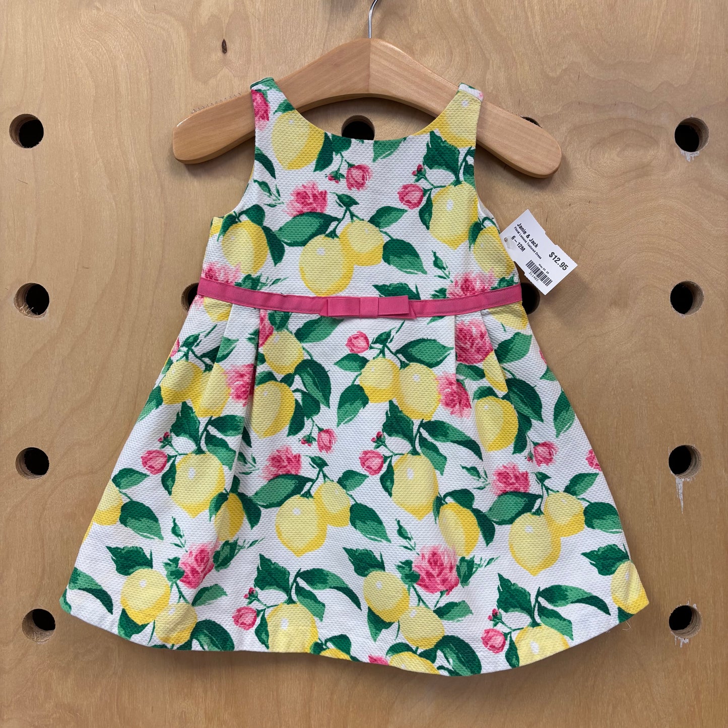 Floral Lemons Textured Dress