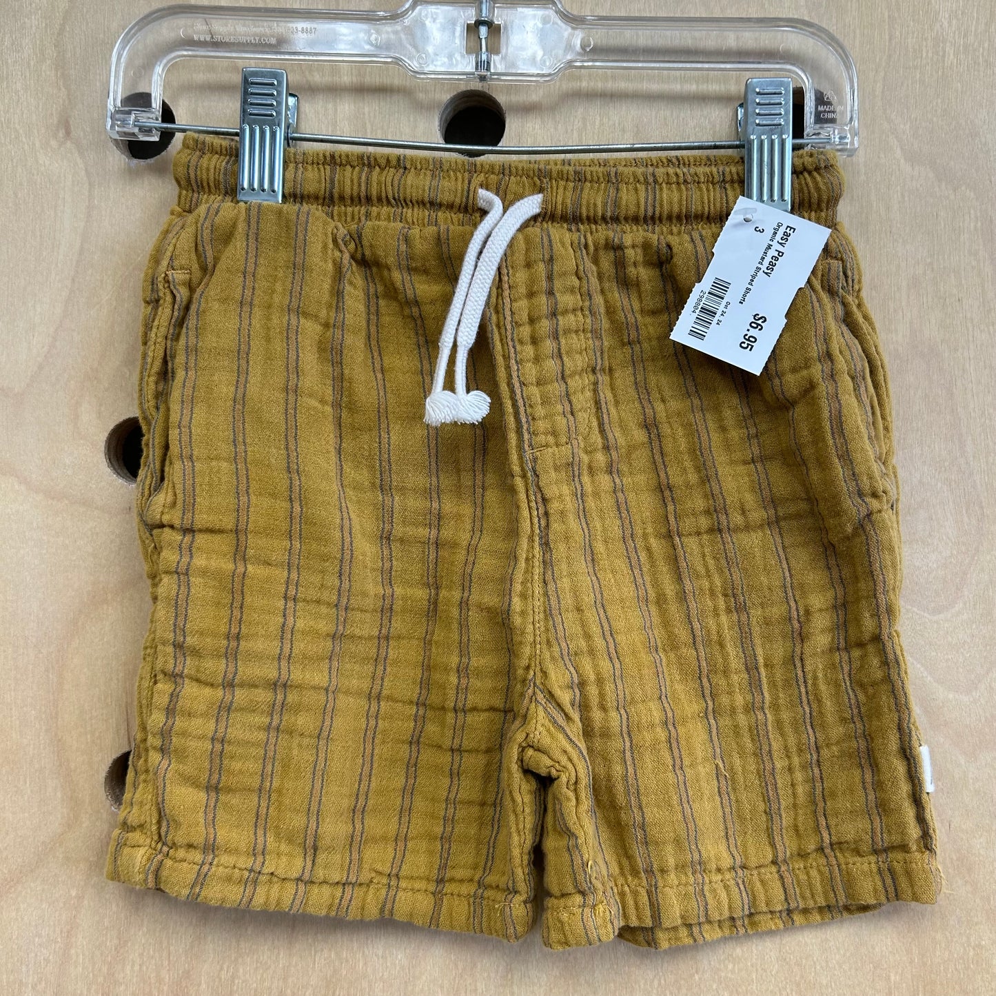 Organic Mustard Striped Shorts
