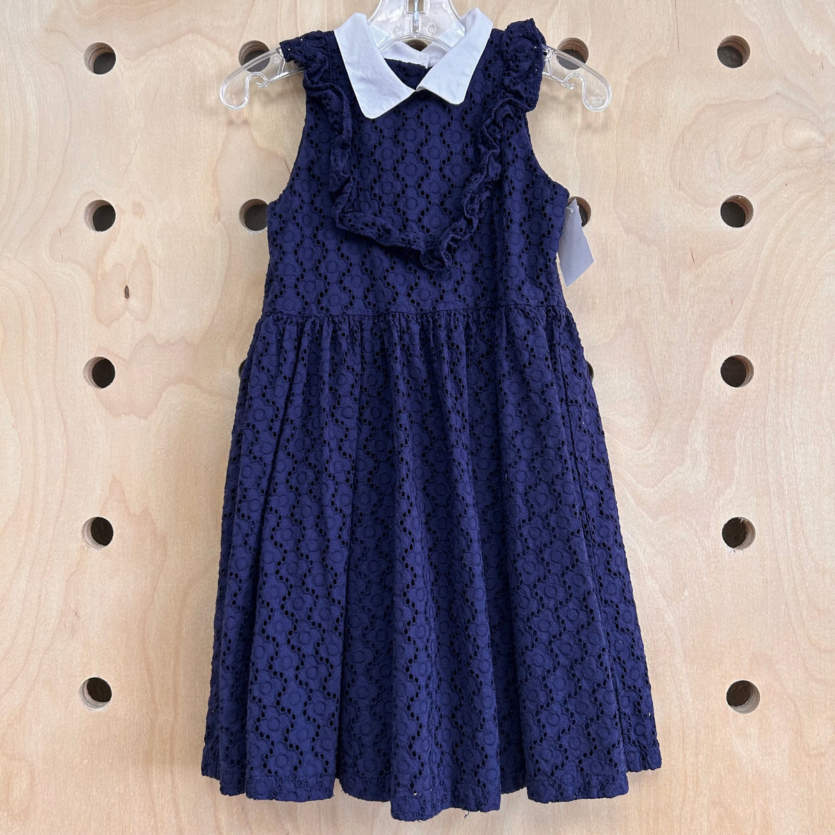 Navy Eyelet Dress