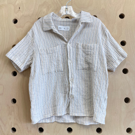 Crean Striped Textured Button Up Shirt