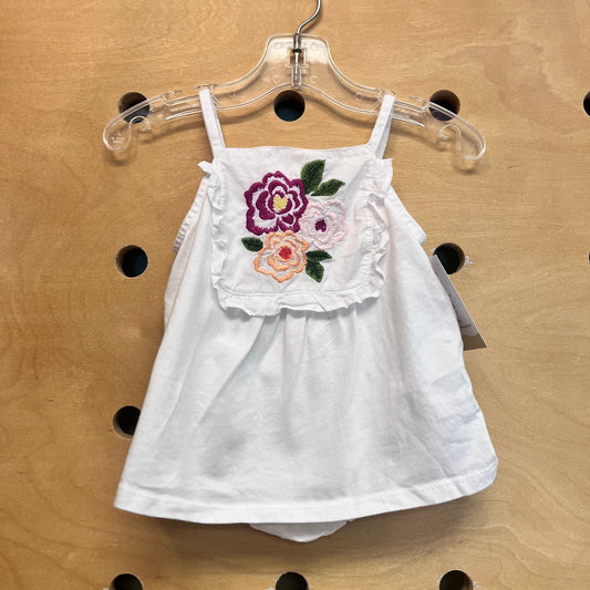 White Embroidered Floral Outfit