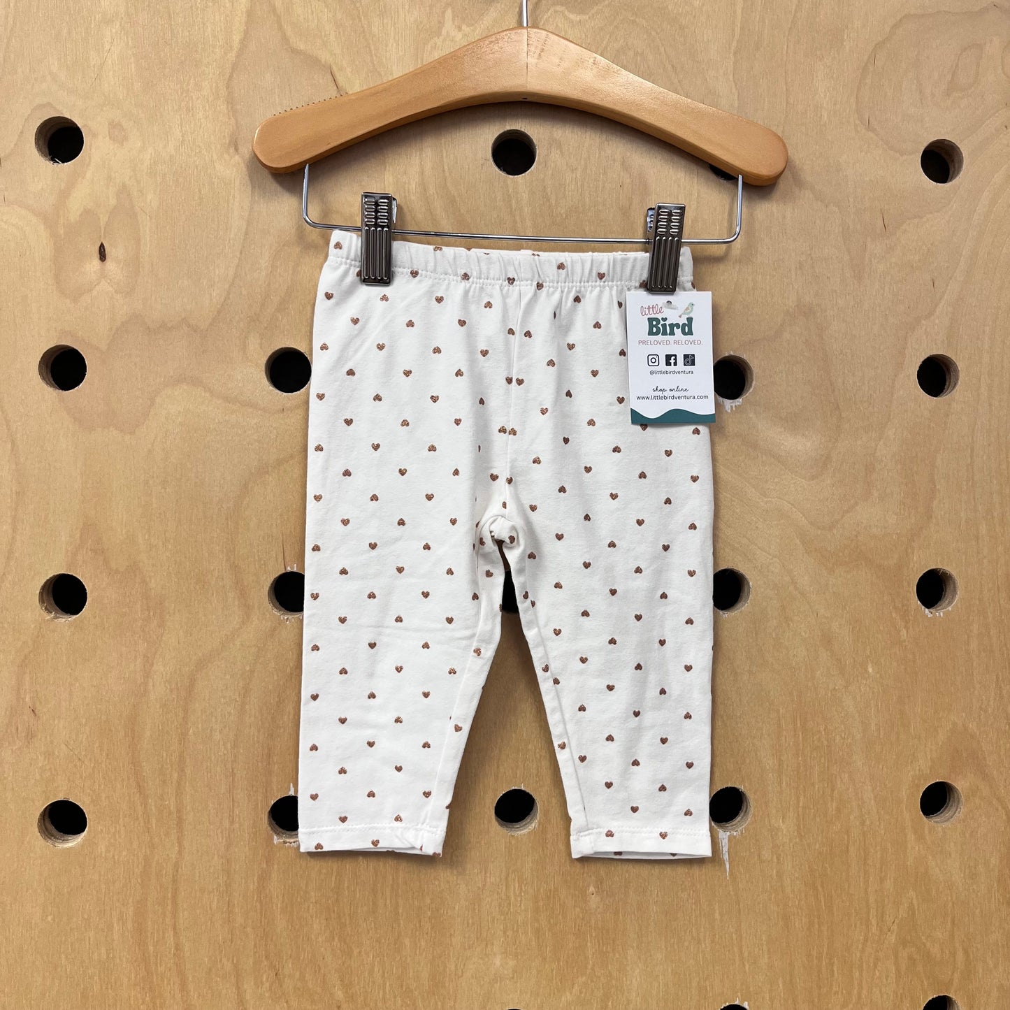 White Glitter Hearts Leggings NEW!