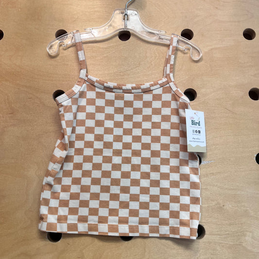 Tan Chekered Organic Tank