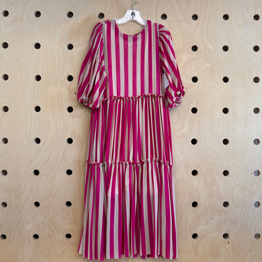 Pink & Beige Striped Dress