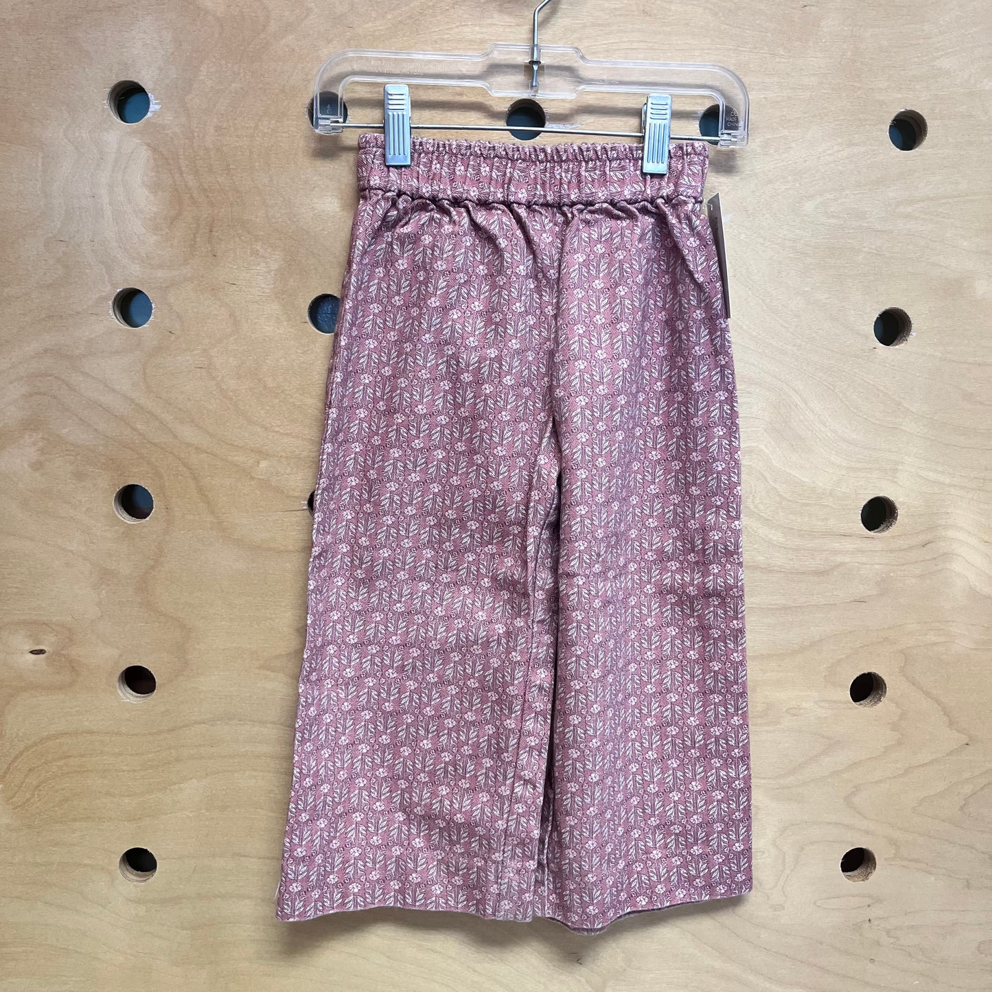 Pink Floral Pull On Pants