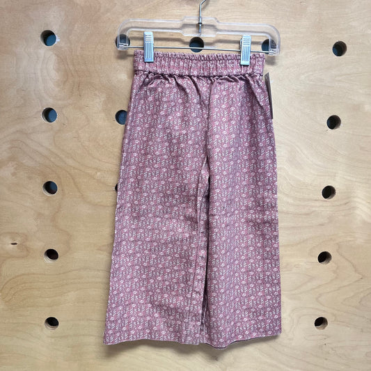 Pink Floral Pull On Pants