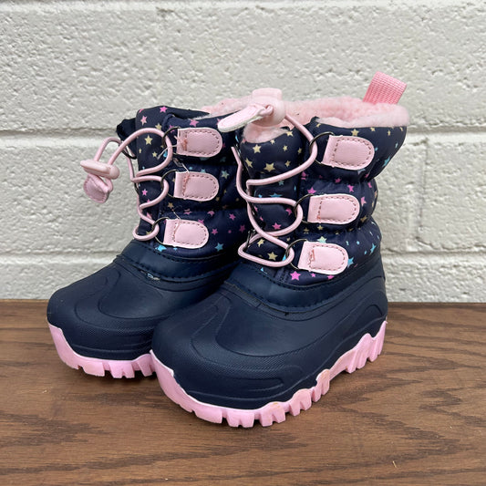 Blue & Pink Stars Snow Boots