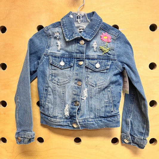 Hand Embroider Flower Denim Jacket