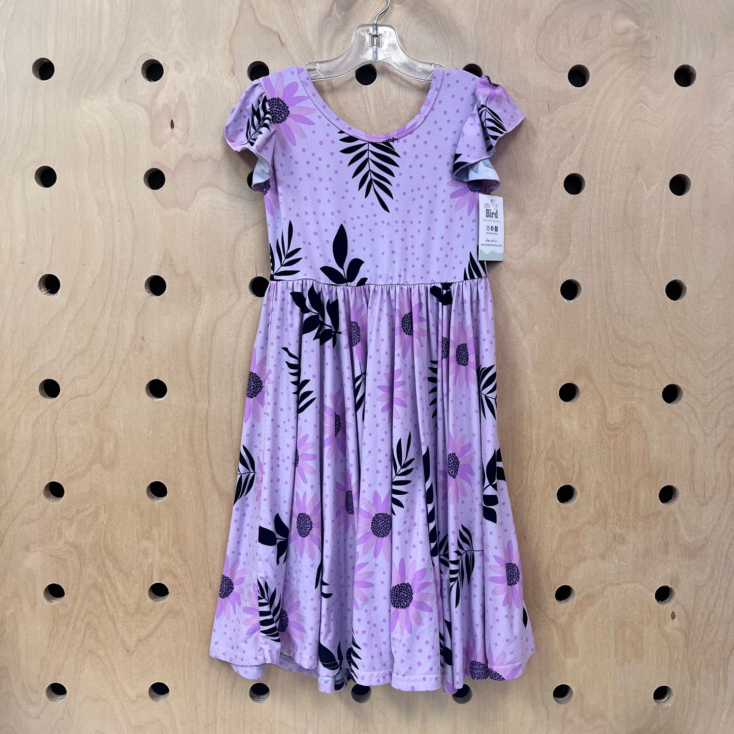 Lavender/Black Flowers Dress