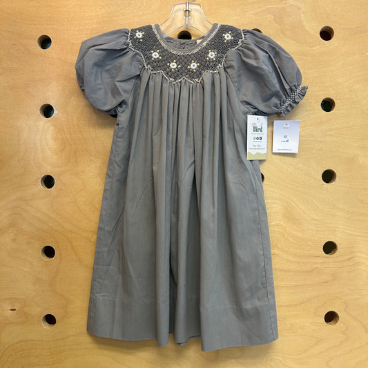 Grey Smocked Floral Dress NEW!