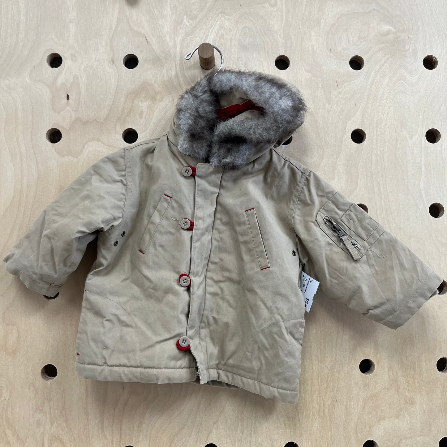 Tan Fur Lined Hood Jacket