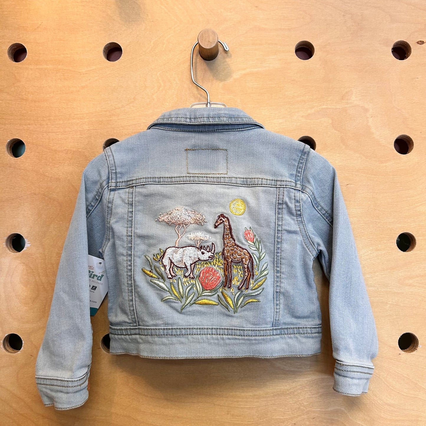 Embroider Giraffe/Rhino Denim Jacket
