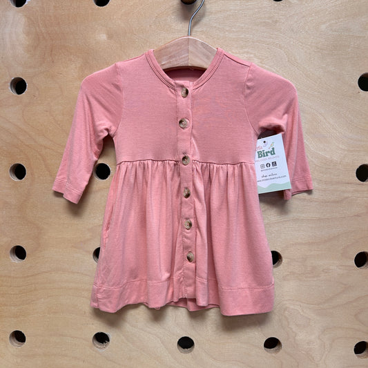 Pink Bamboo Buttons Dress