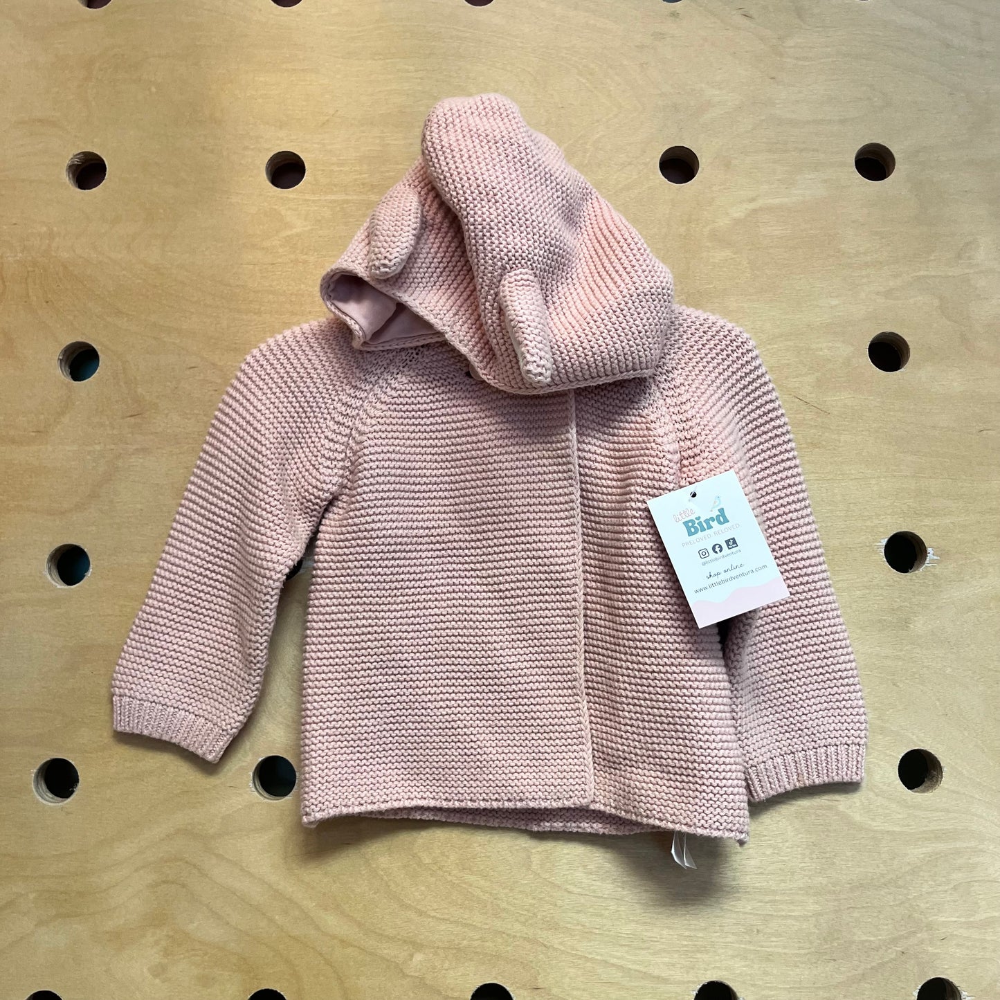 Pink Knit Ears Cardigan