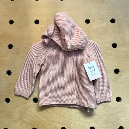 Pink Knit Ears Cardigan