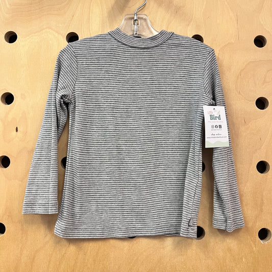 Grey/White Striped LS