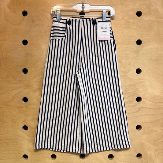 Blue Striped Wide Leg Pants