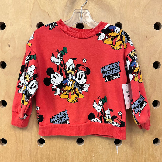 Red Mickey & Friends Pullover