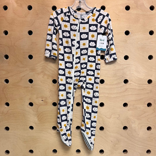 Sun/Clouds Checkered Bamboo Footies