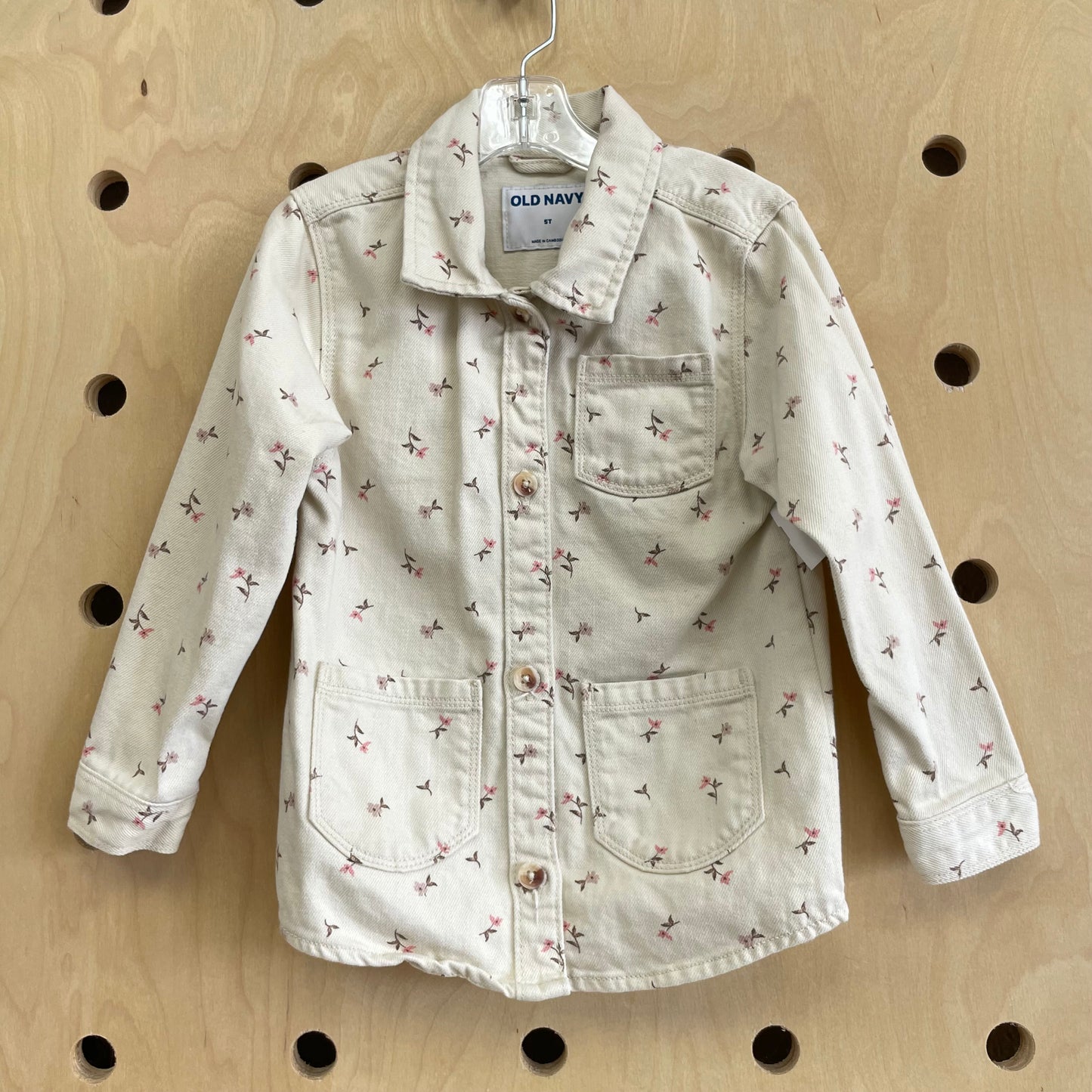 Cream Floral Button Up
