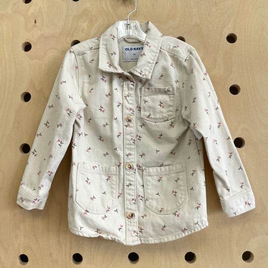 Cream Floral Button Up