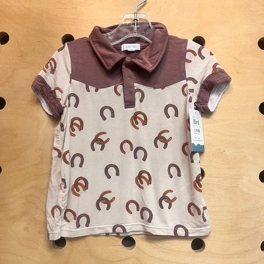 Snap Collar Horseshoes Bamboo Tee