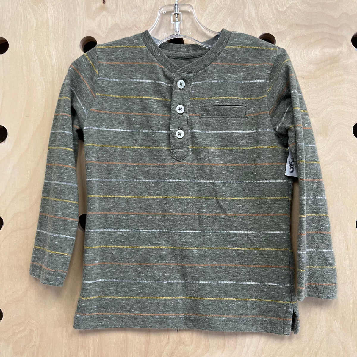 Green Striped Henley