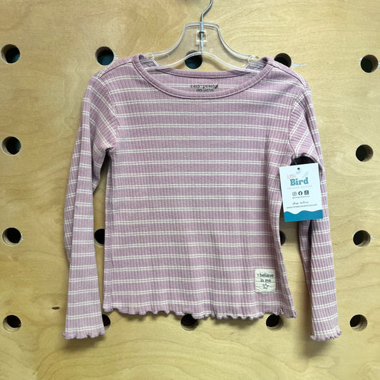 Lavender/White Striped Cotton LS