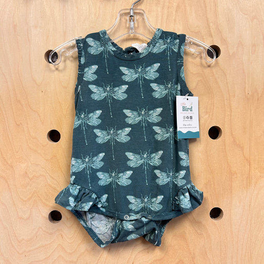 Teal Bamboo Dragonfly Romper