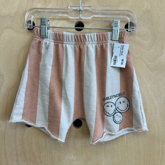 Tan Striped Smiley Shorts